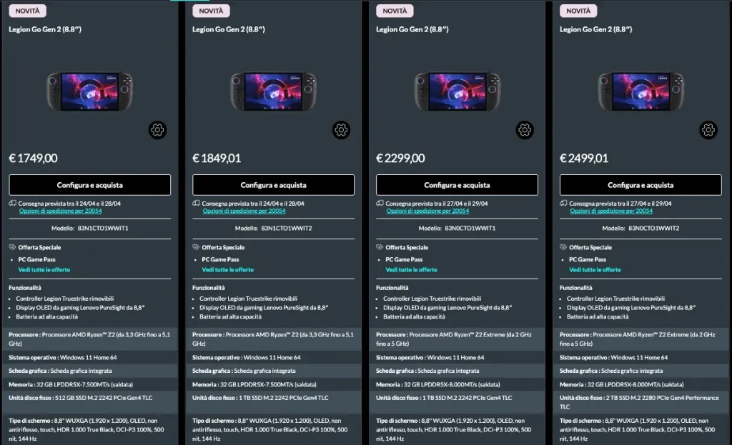 prezzi di legion go 2